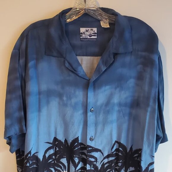 Pineapple Connection Hawaiian Shirt Palm Tree Sunset Rayon L - Picture 1 of 5
